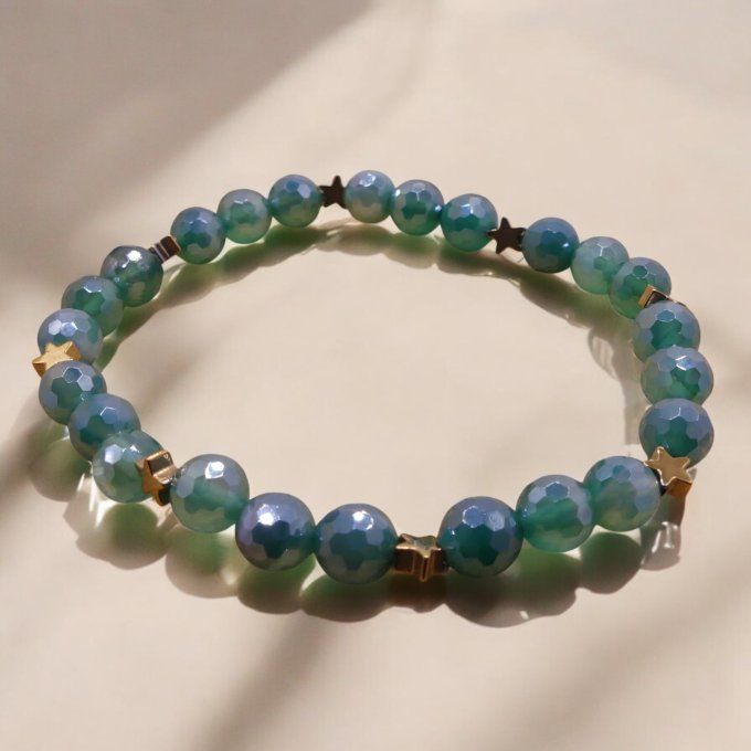 Agate facettée Verte