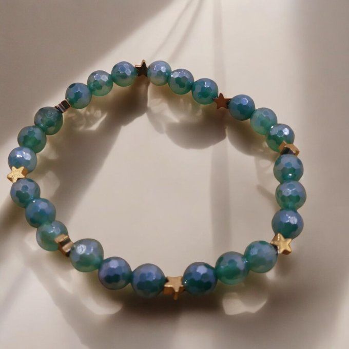 Agate facettée Verte