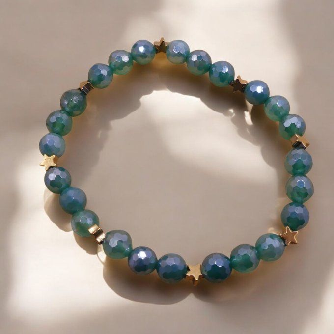 Agate facettée Verte