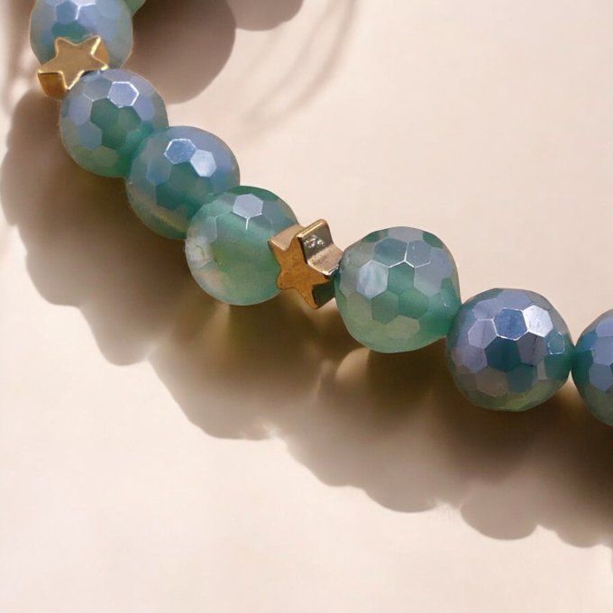 Agate facettée Verte