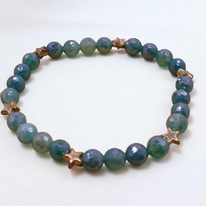 Agate facettée vert clair
