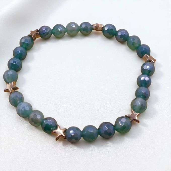 Agate facettée vert clair