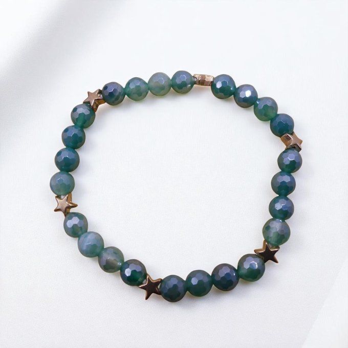 Agate facettée vert clair