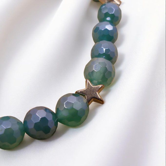 Agate facettée vert clair