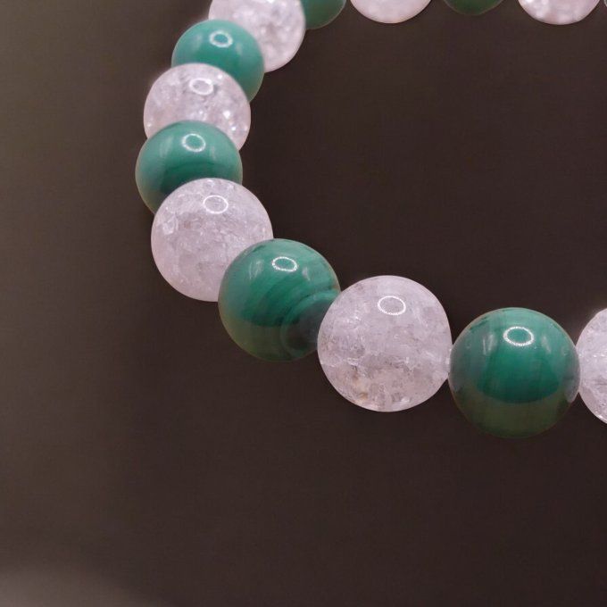 Malachite et Cristal de Roche