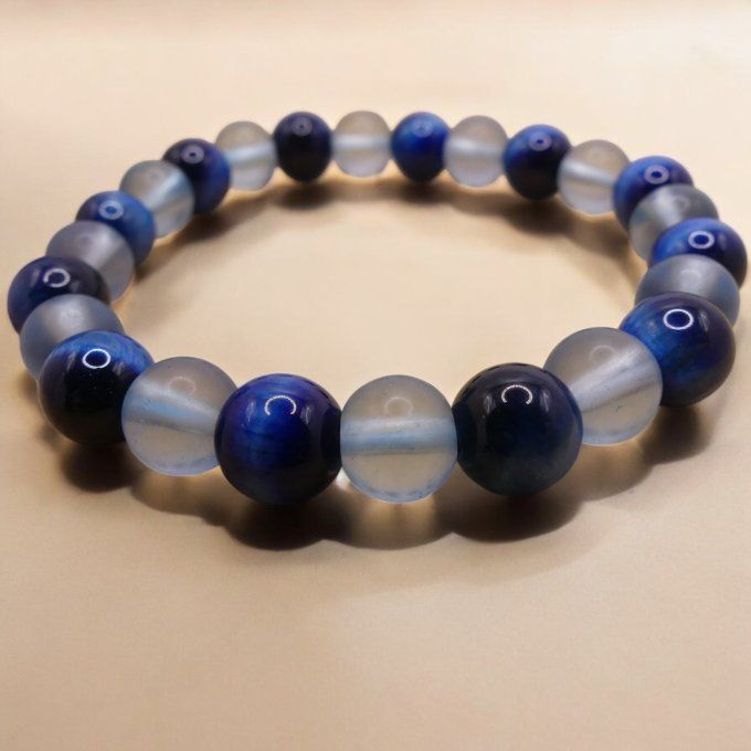 Oeil de Tigre Teinté Bleu