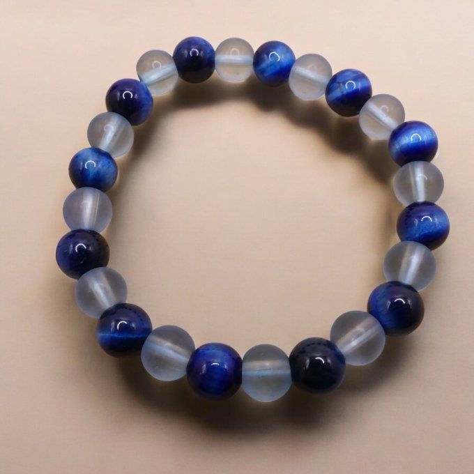 Oeil de Tigre Teinté Bleu
