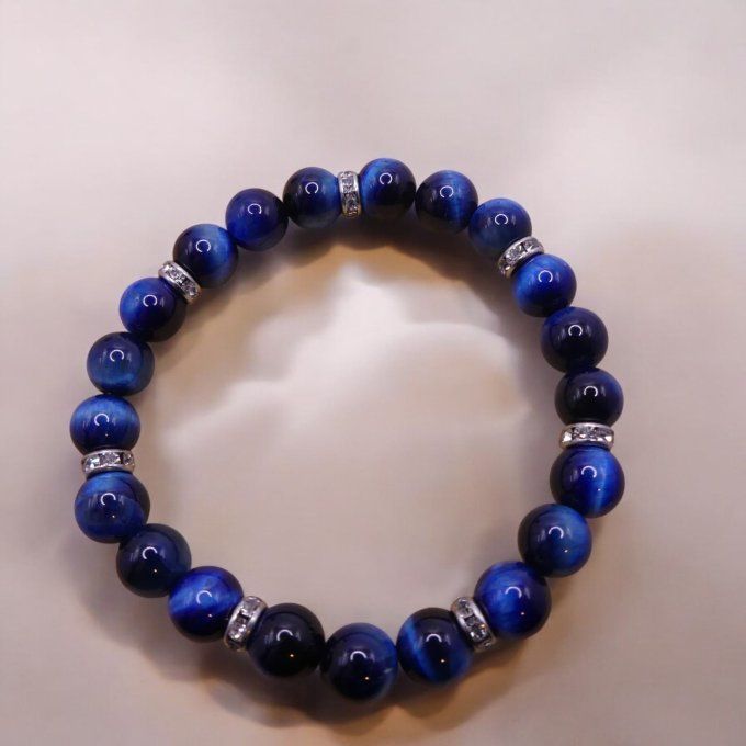 Oeil de Tigre Teinté Bleu