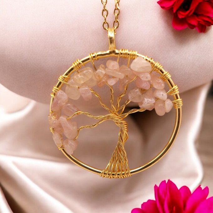 Arbre de Vie en Quartz Rose