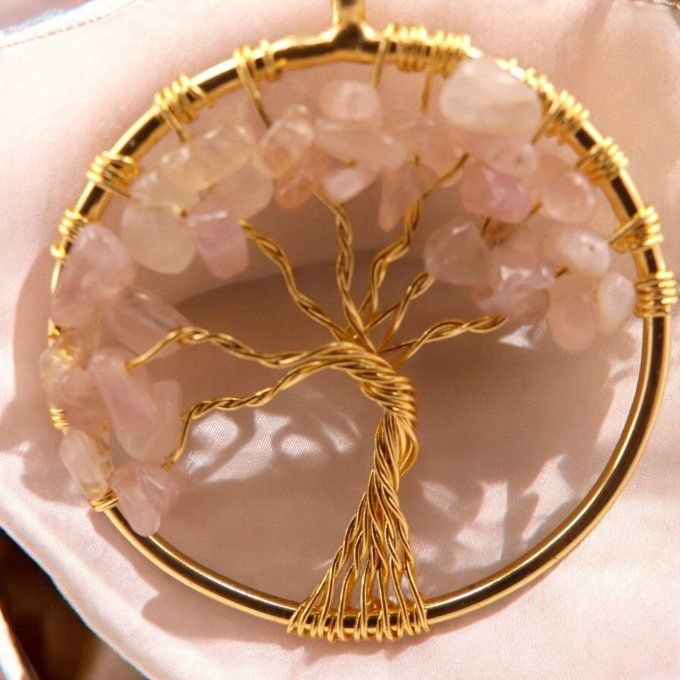 Arbre de Vie en Quartz Rose