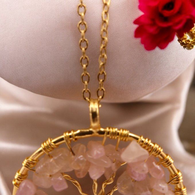 Arbre de Vie en Quartz Rose