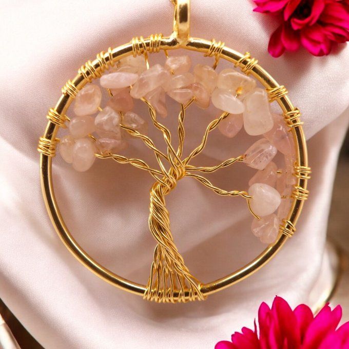 Arbre de Vie en Quartz Rose