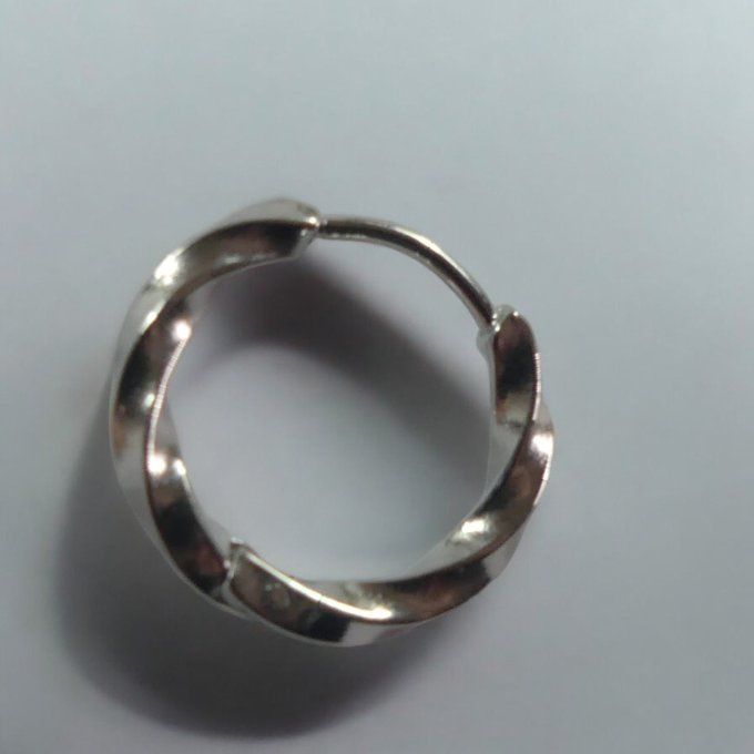 Fermoir D 15mm argenté torsadé